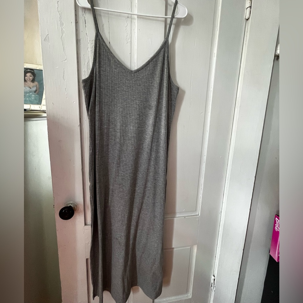 Venus Gray Ribbed Dress